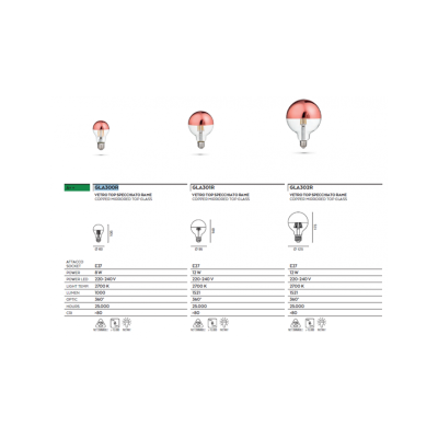 Lampadina LED 12w E27 2700k vetro fume 910 lumen