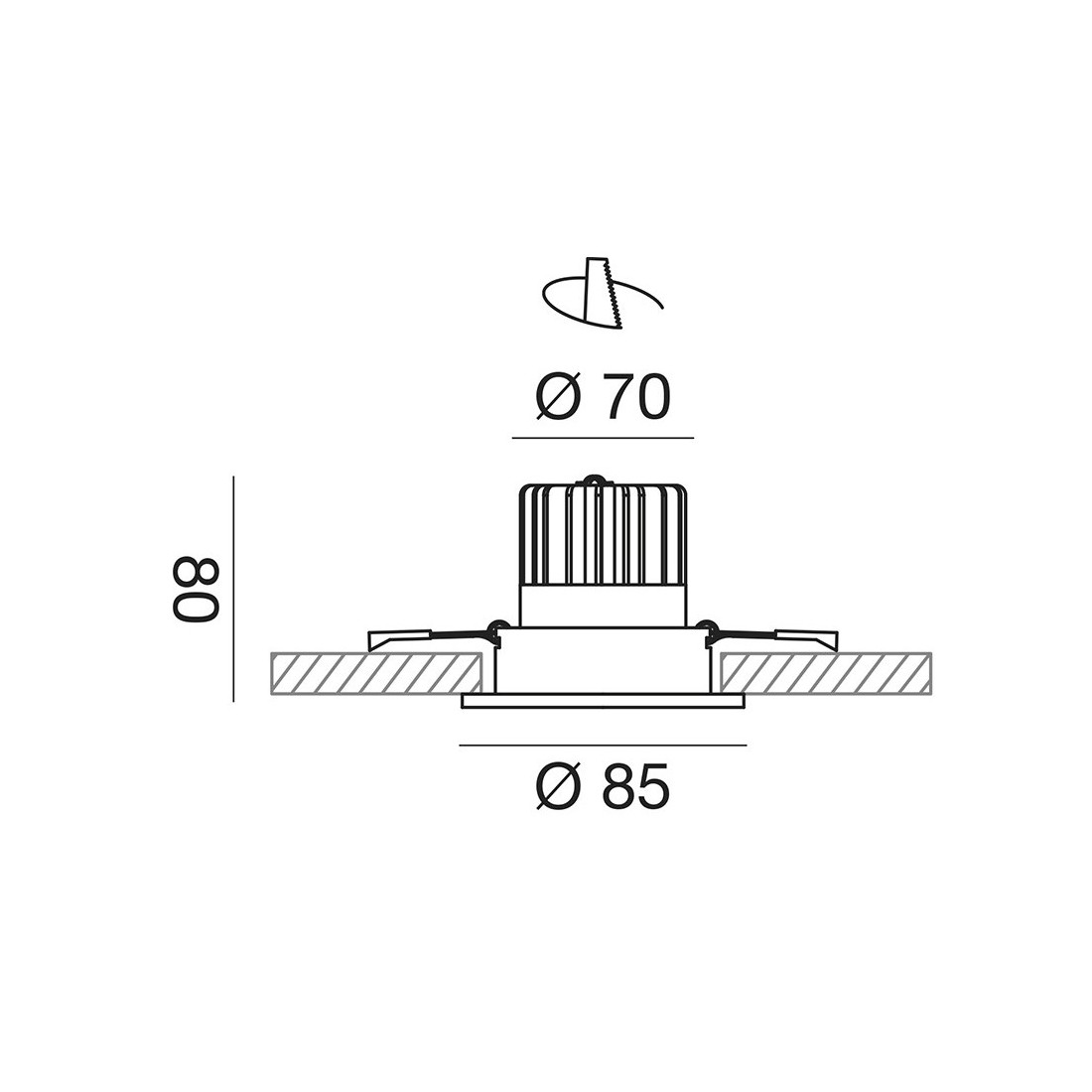 Gea Luce Janus faretto gu10 da incasso led design moderno per cartongesso  cromo